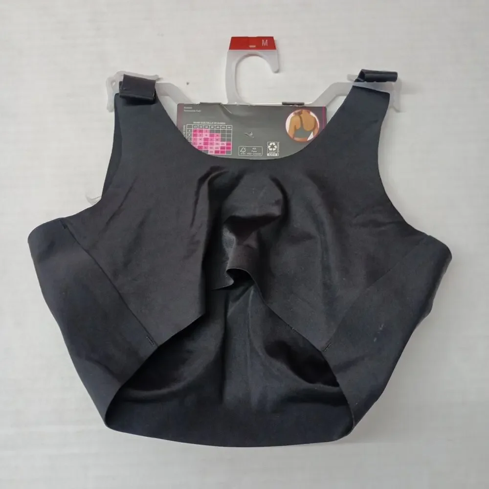 No Boundaries Bonded Scoop Bralette Padded‎ Pullover Black Juniors M Medium